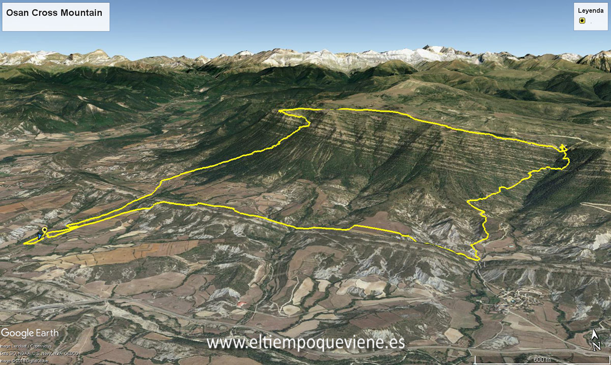 Mapa relieve norte Osan Cross Mountain