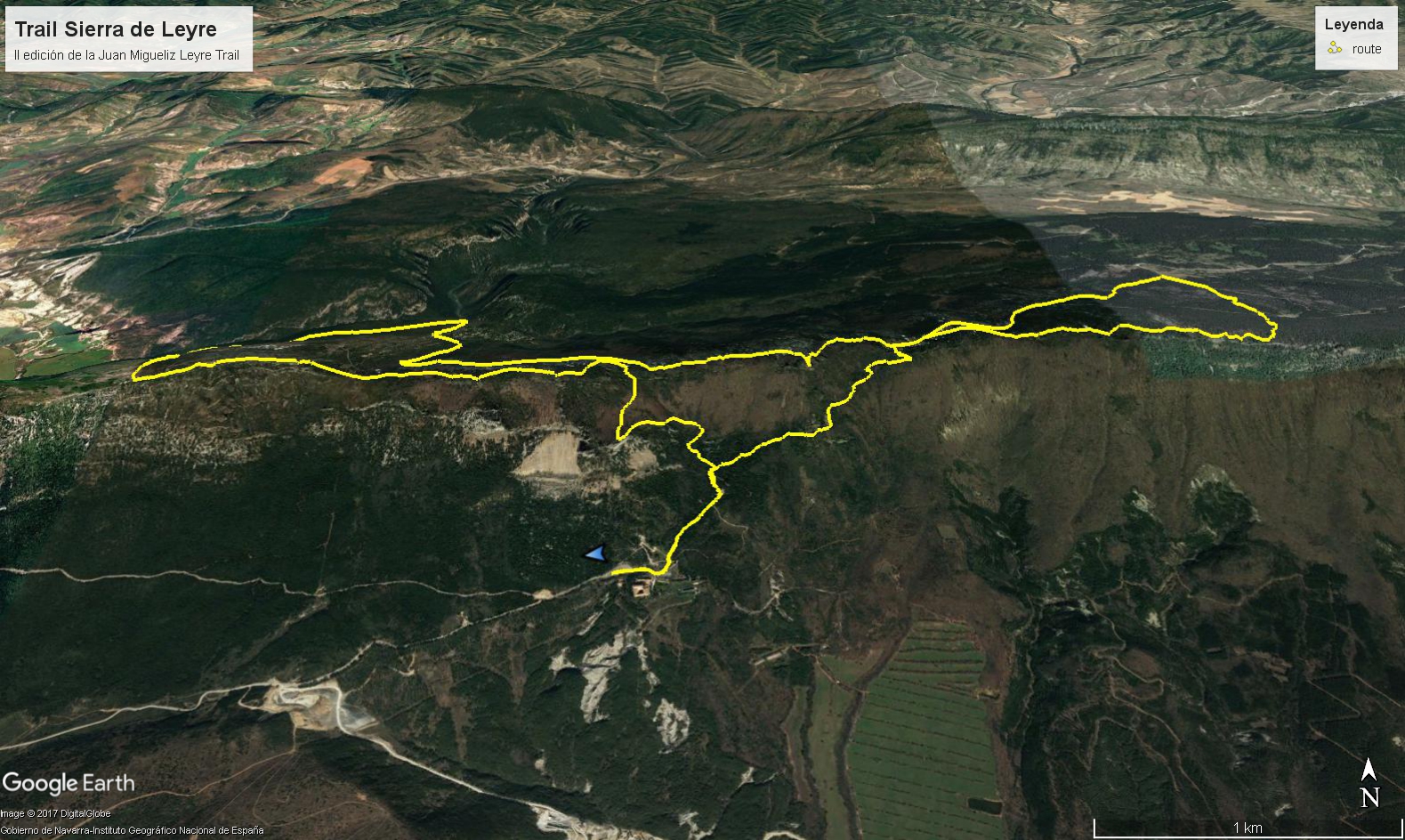 Mapa relieve norte Trail Sierra de Leyre